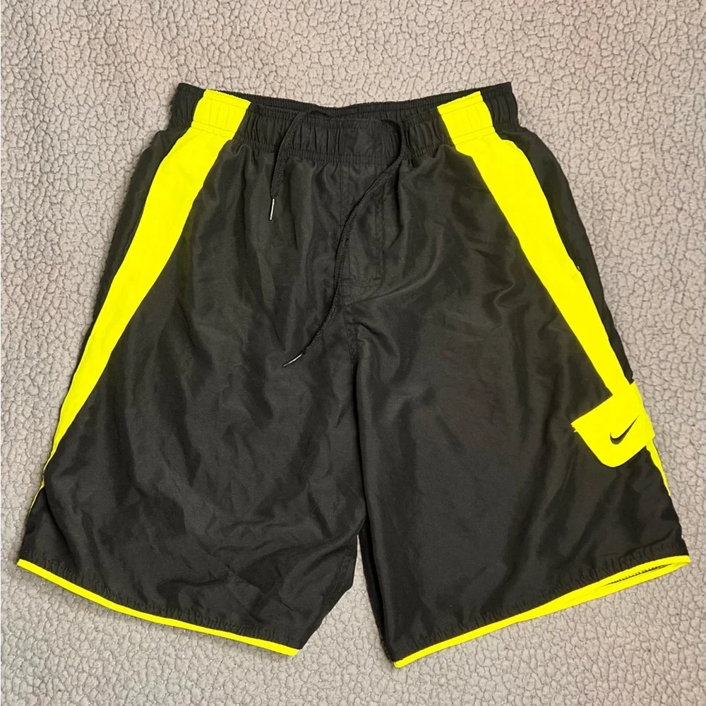 Nike Swimming Trunks Black And Yellow‎ Big Boys Size Small